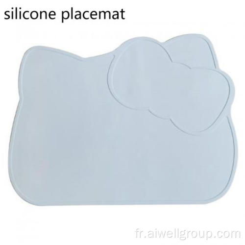 Placemat en silicone en forme de chat